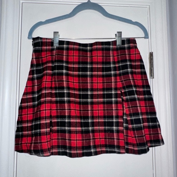 Altar'd State Red and Black Plaid Mini Skirt - Picture 2 of 4